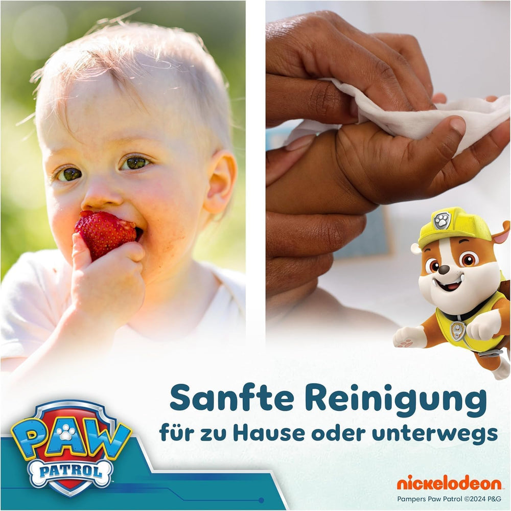 Pampers Harmony Aqua dětské ubrousky Paw Patrol 15 balení 48 ubrousků 720 dětských ubrousků pomáhá obnovit přirozenou rovnováhu pH pokožky lehké mléko 99 % vody