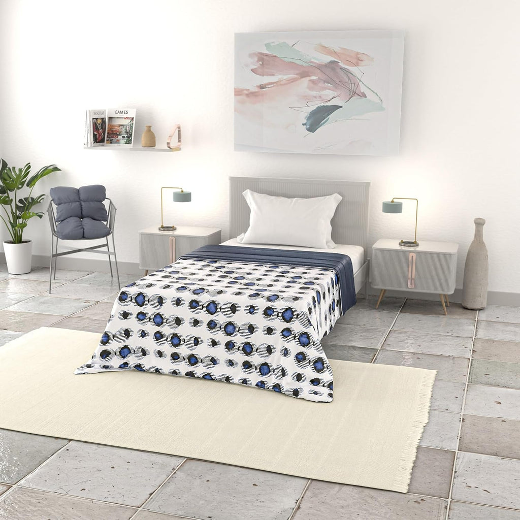 Cuvertură de vară Basic, microfibră, dungi de blugi, 200X240Cm Plapumi si pilote Naty Shop Optică 200X240Cm