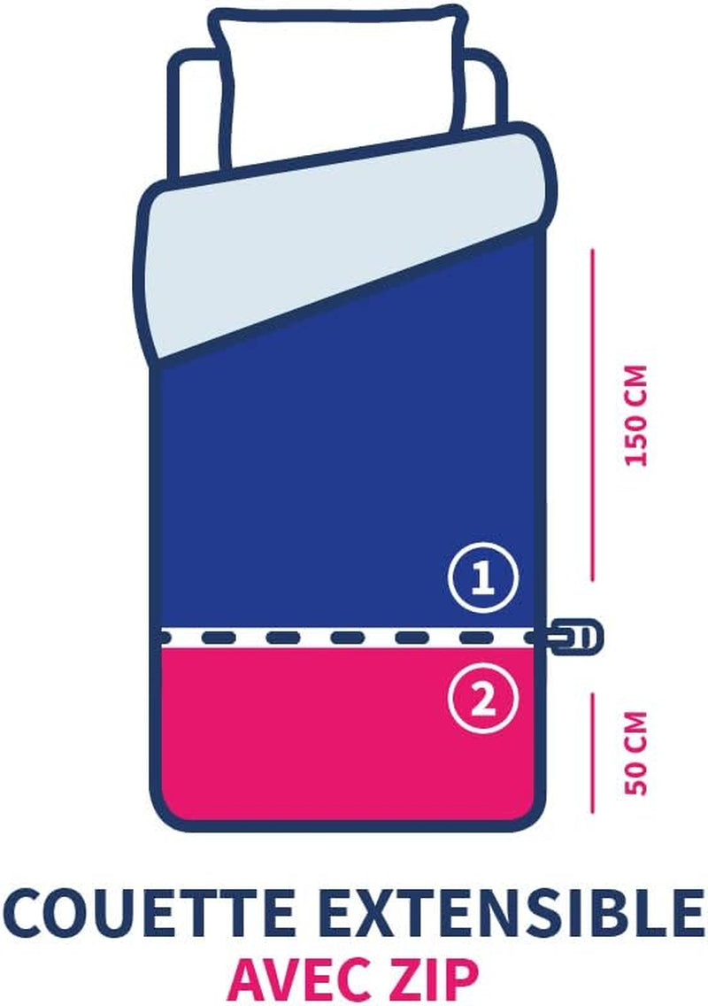 Bleu Câlin přikrývka pro děti 140X(150+50) Cm Speciál do dětských postelí, tvrzená přikrývka rozšiřitelná až na 140X200 Cm, pratelná na 95°, bílá Přikrývky a přikrývky Naty Shop