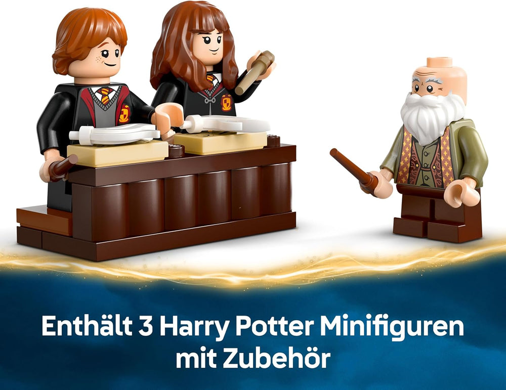 LEGO Harry Potter Schloss Hogwarts: Zauberkunstunterricht, sada se 3 minifigurkami, vč. Hermiona Granger & Ron Weasley, Wingardium Leviosa Funktion, Spielzeug für Mädchen & Jungen ab 8 Jahren 76442