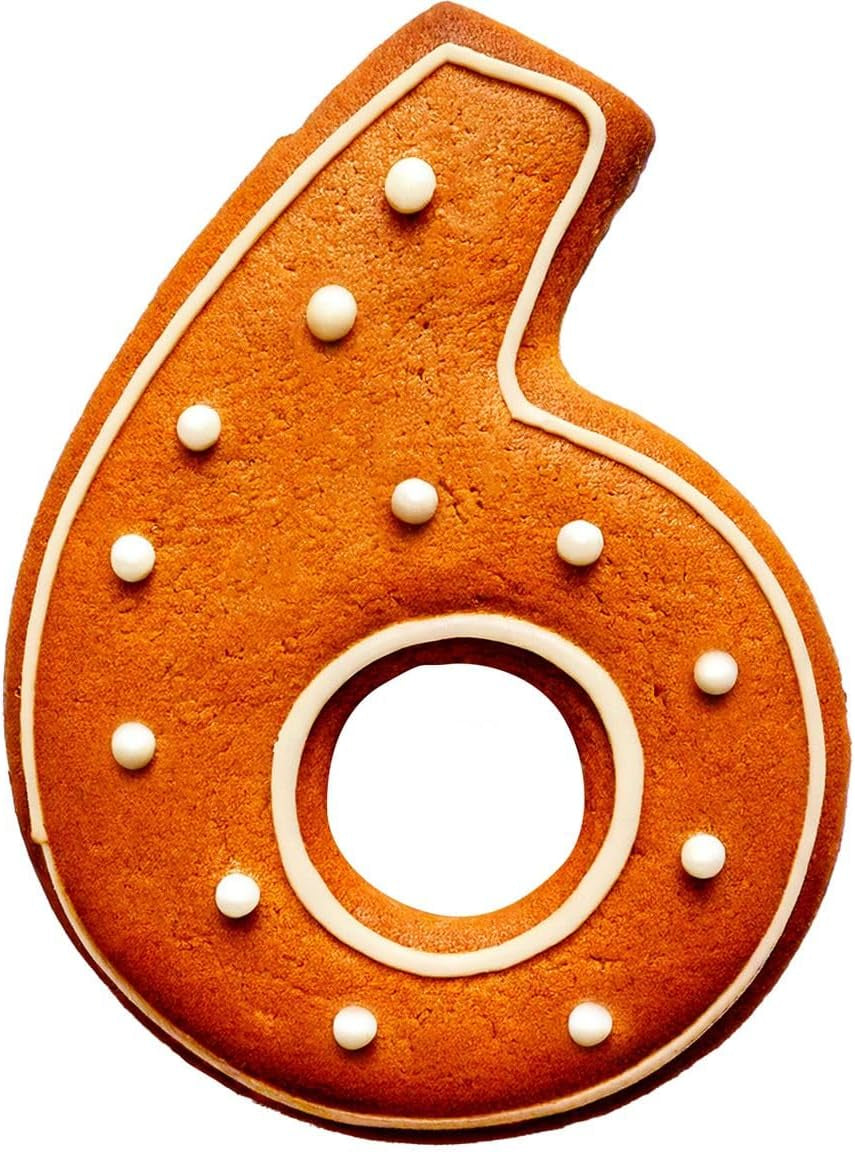 Formă de biscuiți Wilton Numărul 6: Set de forme de biscuiți din oțel inoxidabil pentru fursecuri și biscuiți: Forme de biscuiți cu numere și litere - 7,5 cm