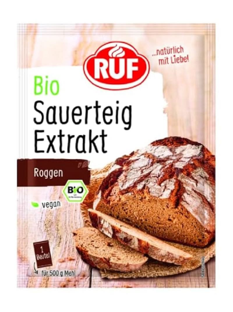 RUF Rye Sourdough Liquid, tekutý extrakt na chlebové těsto a rohlíky, Kvásek, žitný a celozrnný chléb, 170 gramů Naty Shop Kitchen Powder 2 x 15 gramů