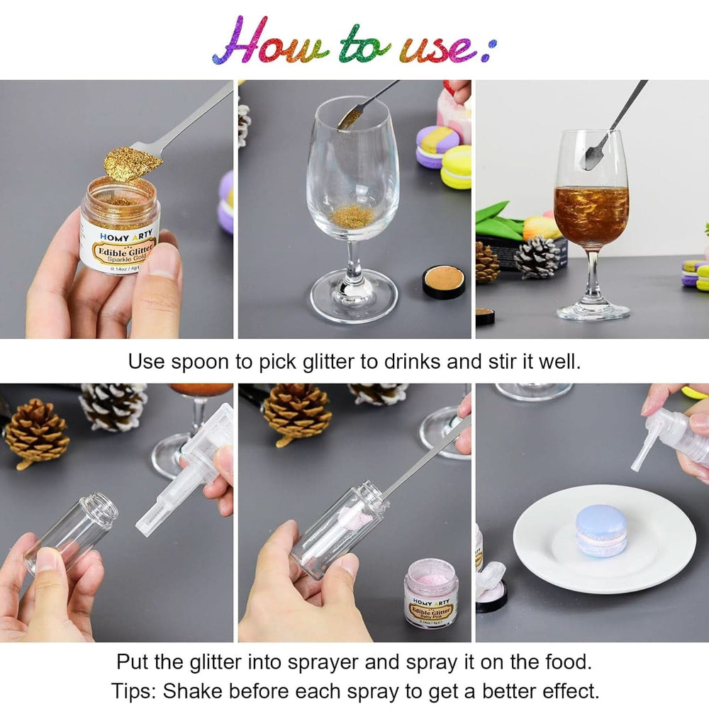 Glitter comestibil pentru bauturi, 4 grame Glitter Naty Shop