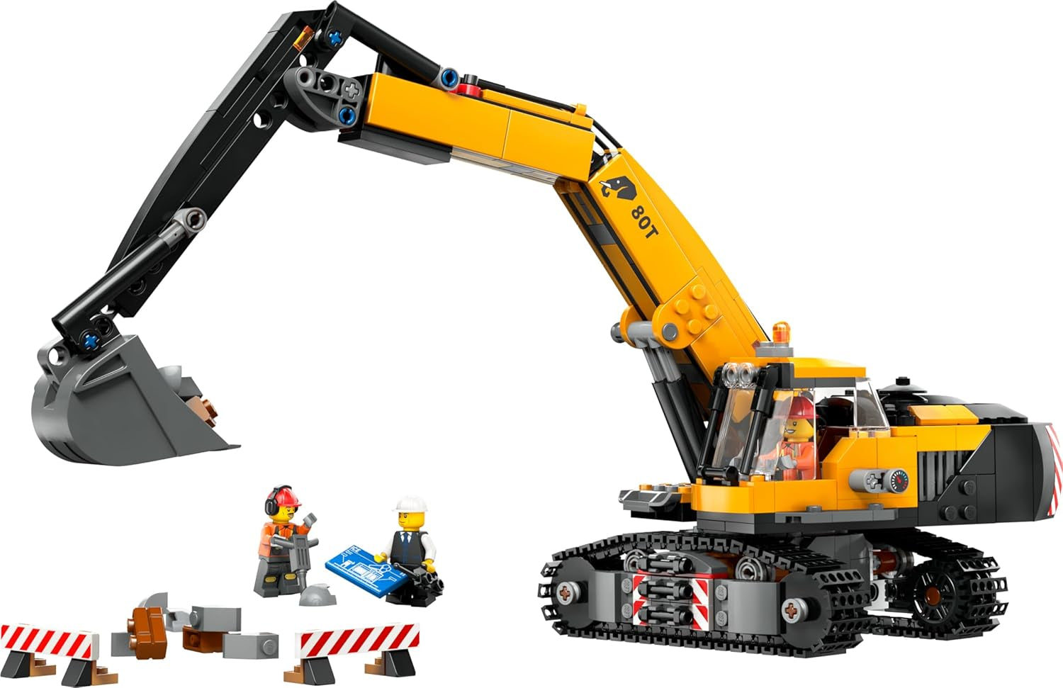 LEGO City Pásový bagr, bagr pro děti od 8 let, stavebnice s modelem bagru, sestavitelné nákladní auto s doplňky a 3 minifigurky 60420 Stavebnice Besuche den LEGO-Store