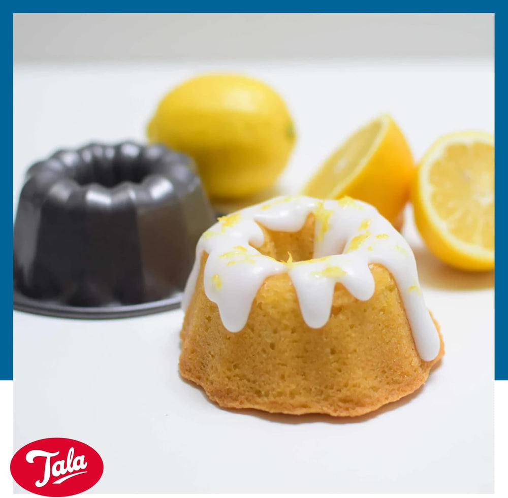 Tala Mini-Kuchenformen, Dekorativ, Antihaftend, Gugelhupf-Form, Gleichmäßige Hitzeverteilung, Gerillte Form, Karbonstahl, Breite, Flache Griffe, Spülmaschinen Und Gefrierschrankfest, 2 Stück Formy a pečicí plechy Naty Shop