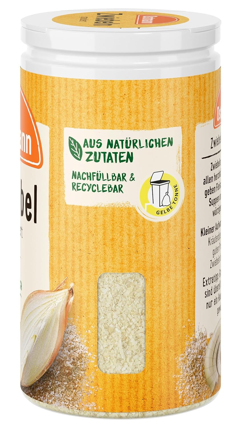 Ostmann Gewürze - Granulární Zwiebeln | Zwiebelpulver zum Würzen herzhafter Gerichte | 40 g v recyklační dávce