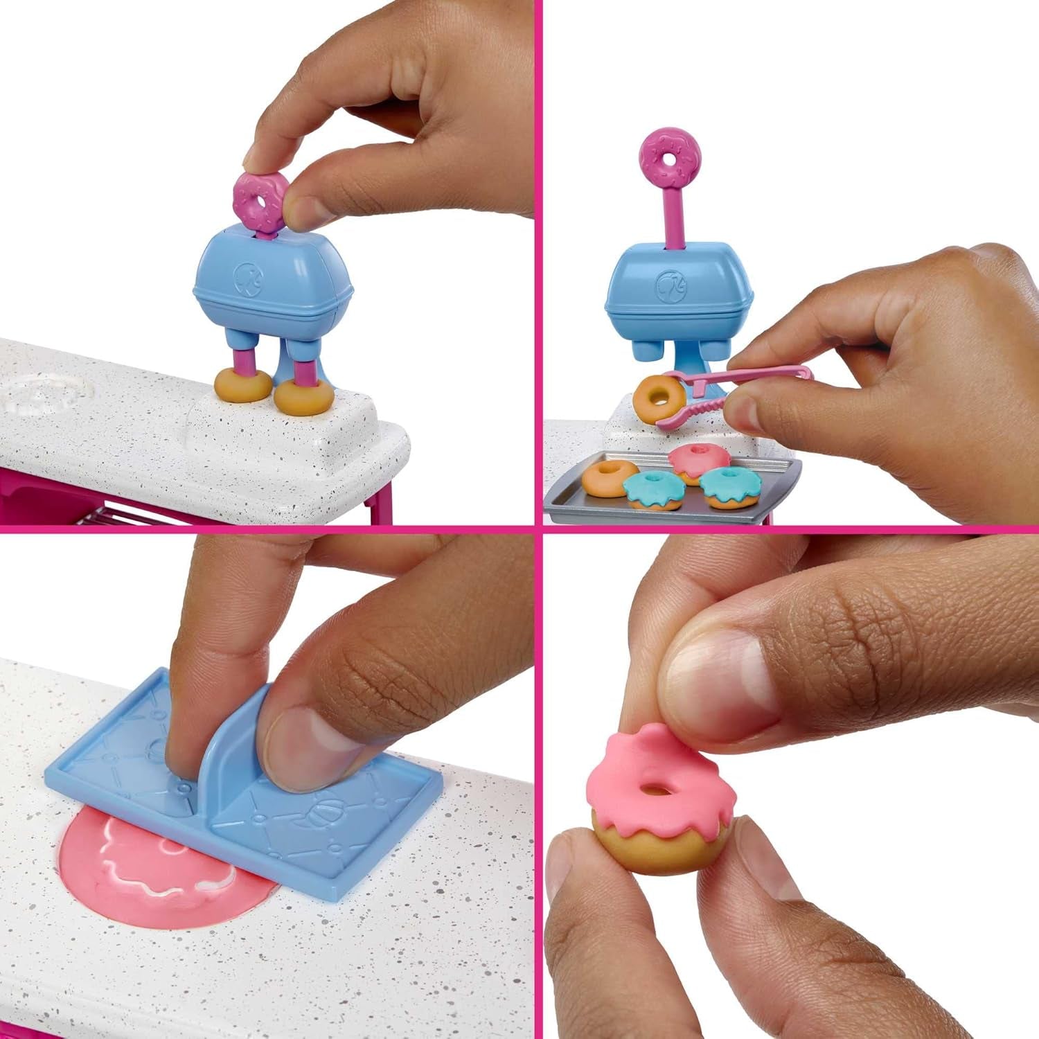 Barbie Malibu Roberts - Păpușă și set de copt cu 18 piese, inclusiv aluat modelabil și forme pentru gogoși, croissante și brioșe, pentru copii cu vârsta de 3 ani și peste, HJY19