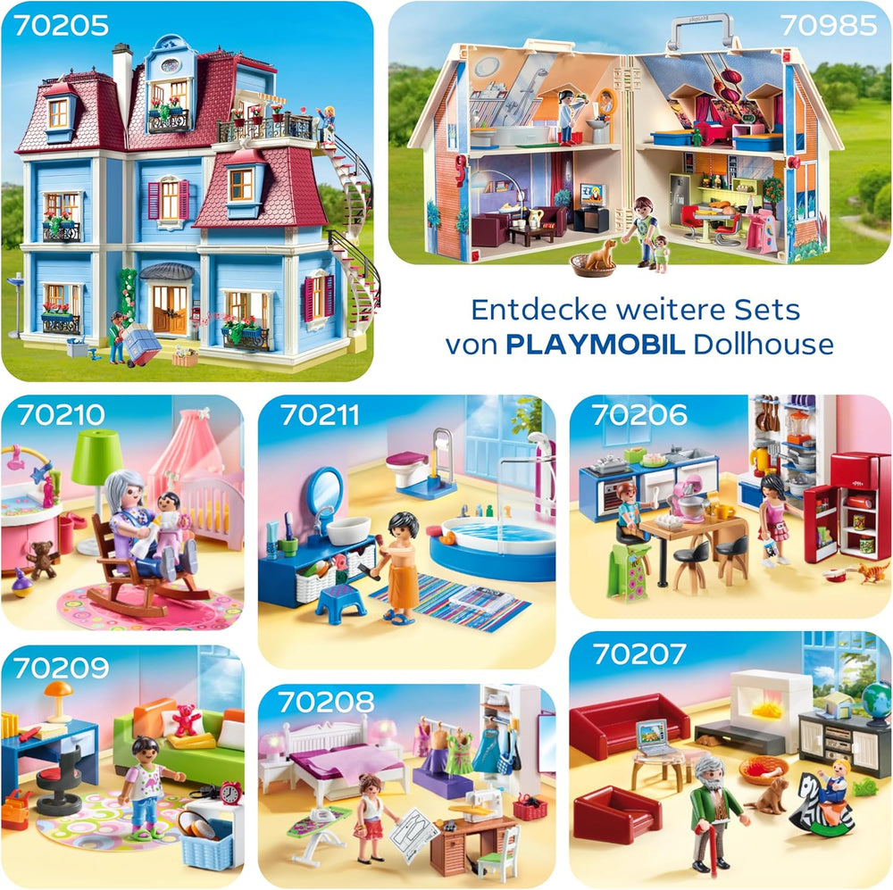 PLAYMOBIL Casă de păpuși 70209 Cameră pentru tineri cu figurină fetiță și accesorii, vârste 4+