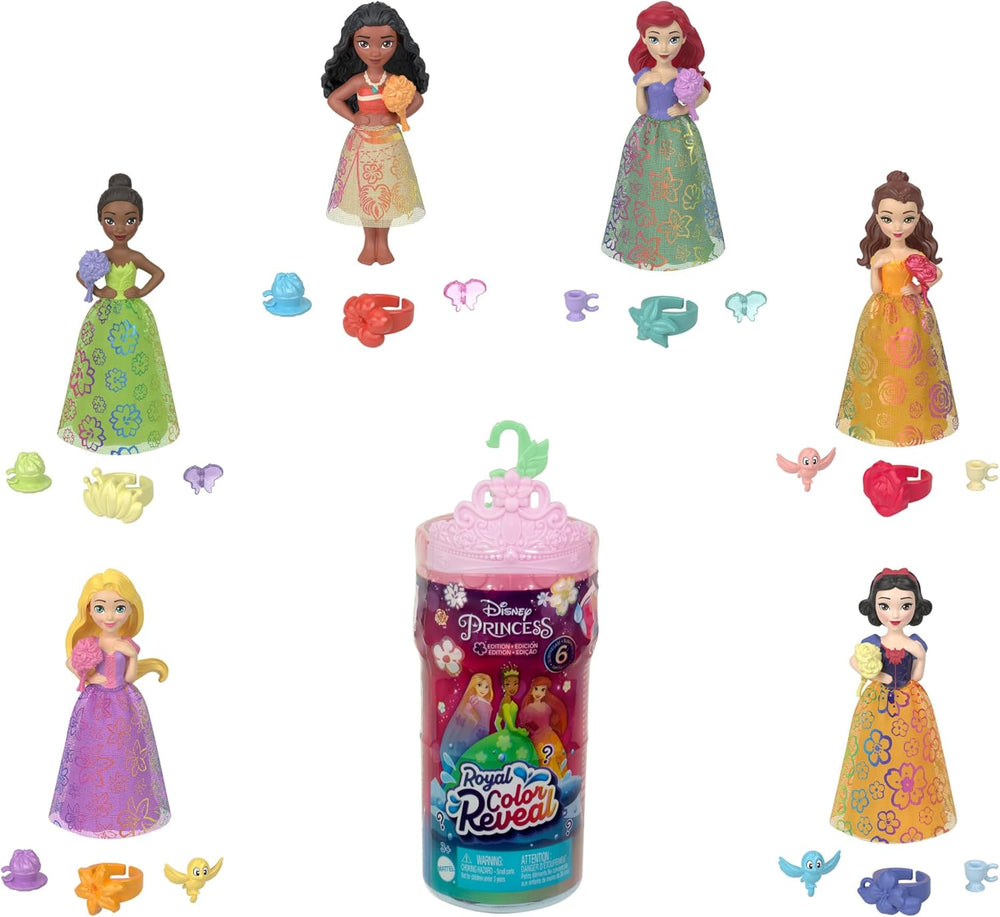 Disney Prinzessin-Spielzeug, Royal Color Reveal-Puppe s 6 Überraschungen zum Auspacken, Freundschaft-Serie s figurkou přátel, inspirací Disney-Filmen