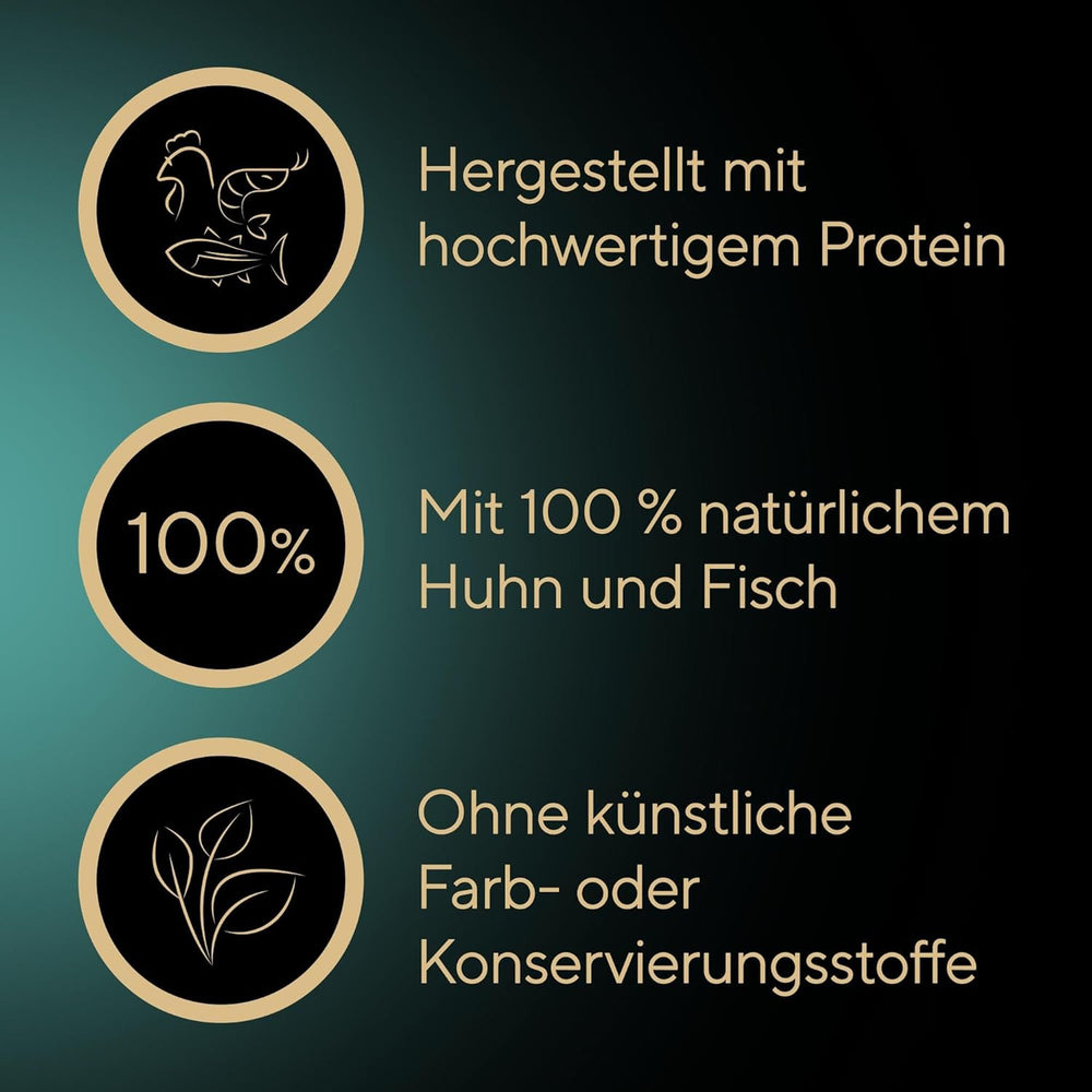 SHEBA Filets Adult Katzenfutter in Sauce mit Huhn, Hochseefisch und Garnelen 16 x 60g Schale