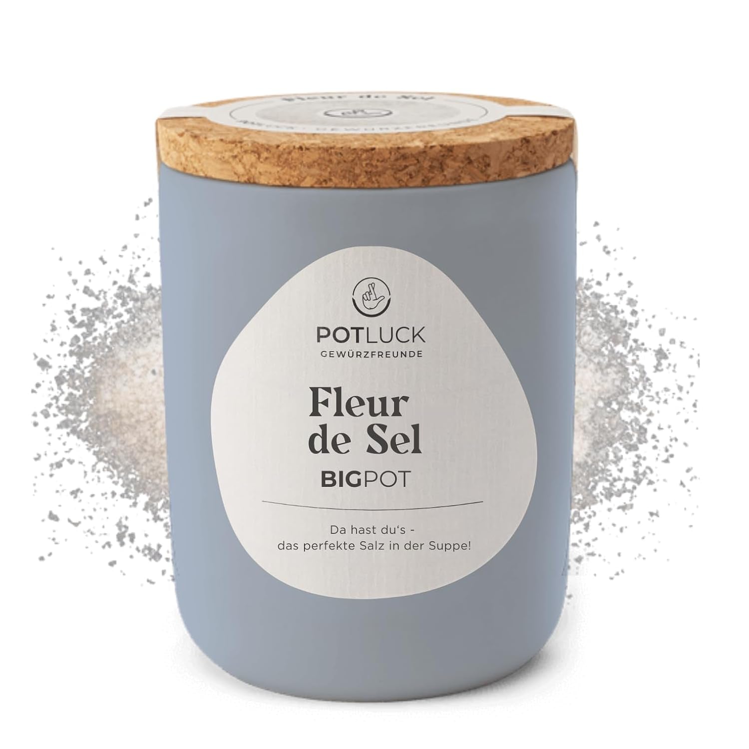 Potluck | Fleur de Sel handgeschöpft | Meersalz im Keramiktopf | 80 g | Veganské, bezlepkové a s přírodními ingrediencemi