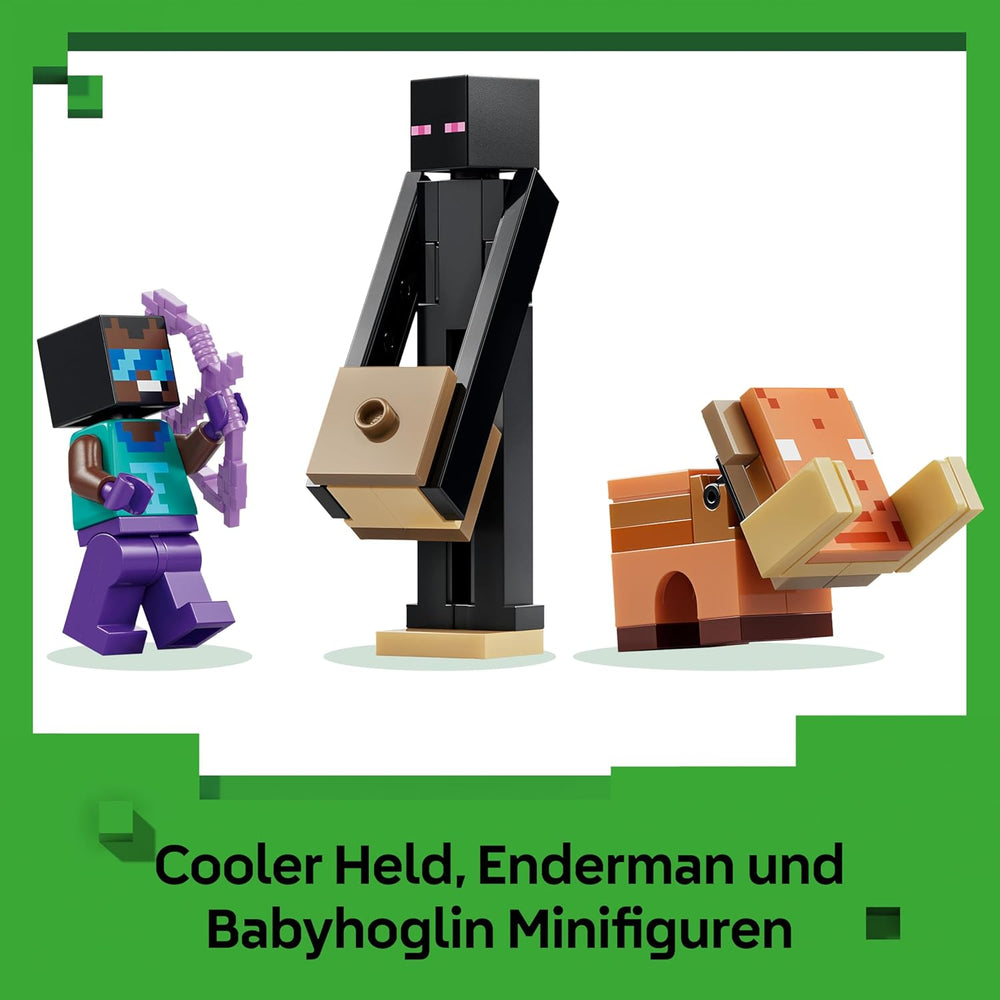 LEGO Minecraft Reise durch Nether und Endportal - Kinder Spielzeug mit Helden, Enderman and Baby Hoglin Figuren - Set s Minecraft Figur - Gamer Geschenk für Jungen und Mädchen ab 7 Jahren - 21584