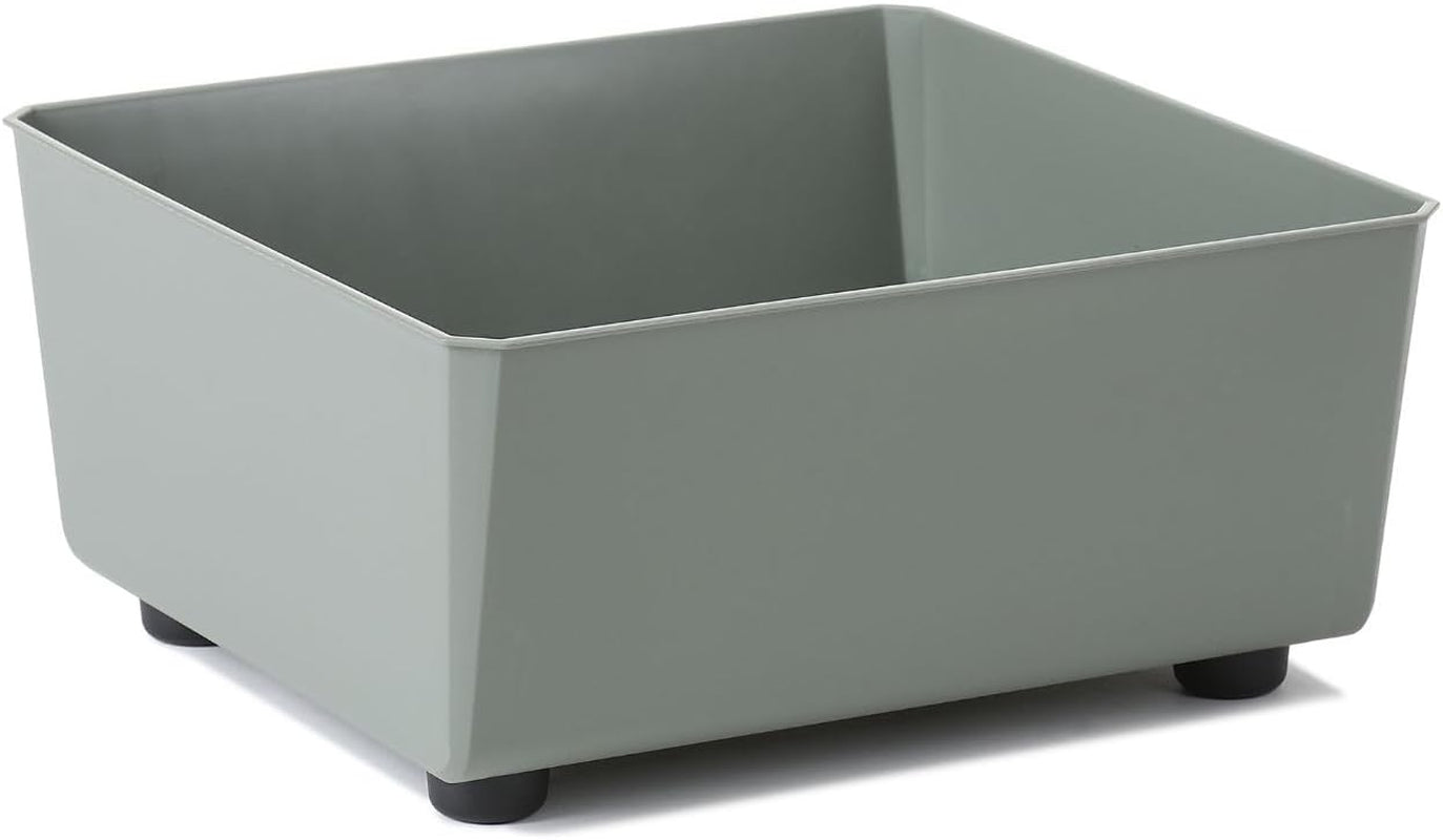 Jardinieră dreptunghiulară LAMELA cu picioare elegante – Ghiveci gri cu aspect de beton, fabricat din plastic robust, 37x17 cm, 6L – Rezistent la intemperii și ușor de curățat – Pentru interior și exterior