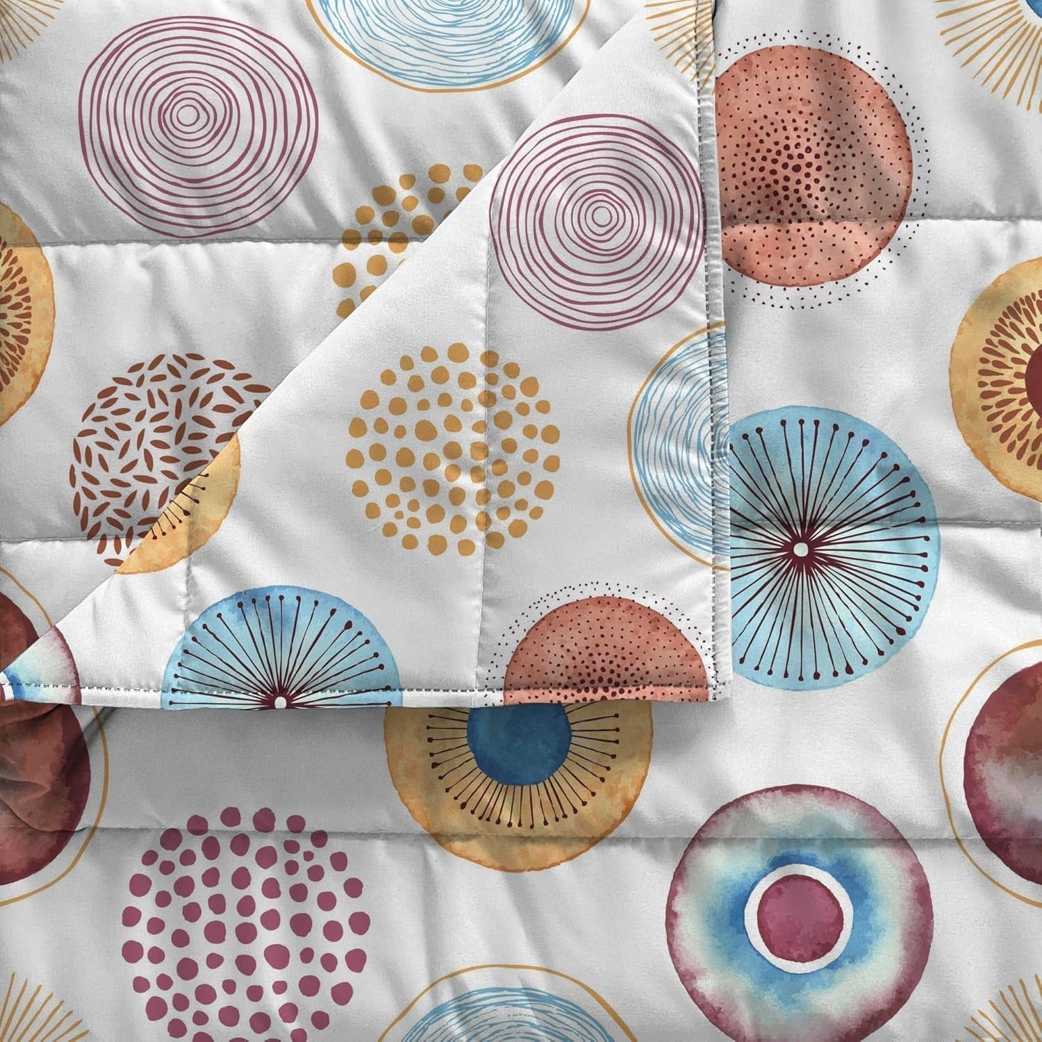 Italské povlečení základní letní přikrývka, potištěné mikrovlákno, 250X240Cm, kruh Přikrývky a přikrývky Naty Shop