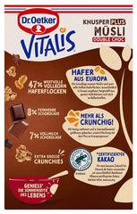 Dr. Oetker Vitalis KnusperPlus Double Chocolate: Křupavé müsli s mléčnou a hořkou čokoládou, balení 7 ks (7 x 450 g)