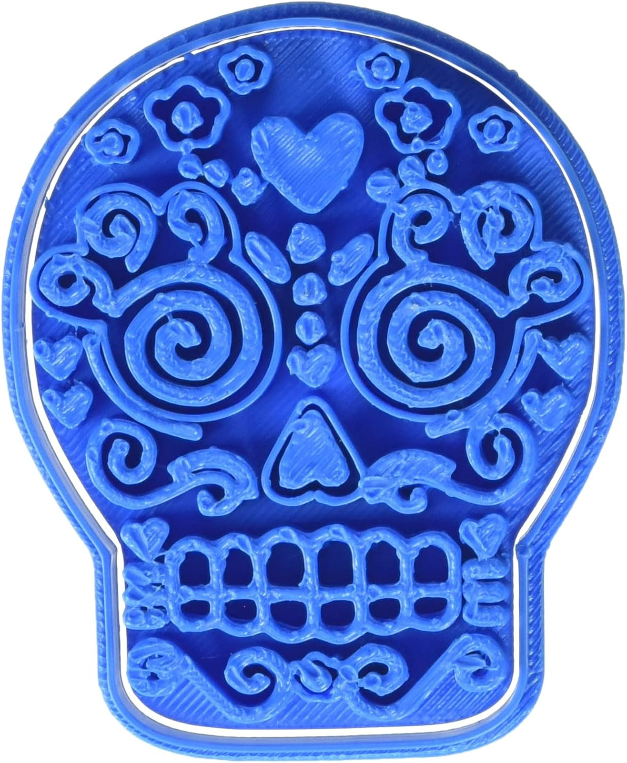 Fursecuri cu cartofi prăjiți mexicani în formă de craniu de Halloween, albastre, 8 x 7 x 1,5 cm