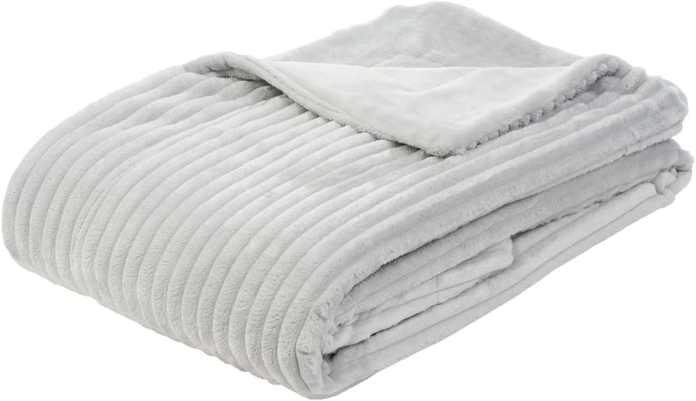 Gözze - Pohodlná a měkká přikrývka v manšestrovém vzhledu, 1620 G/kus, 150 X 200 Cm - skořicová Postele a přikrývky Besuche den Gözze-Store stříbrná