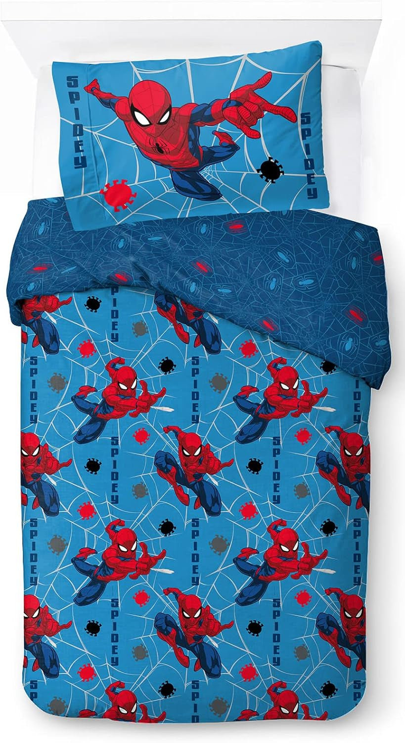 Dětské povlečení, postavičky Disney, 100% bavlna Dětské povlečení Naty Shop Blue - Spiderman 135X200/50X70 (2 kusy)