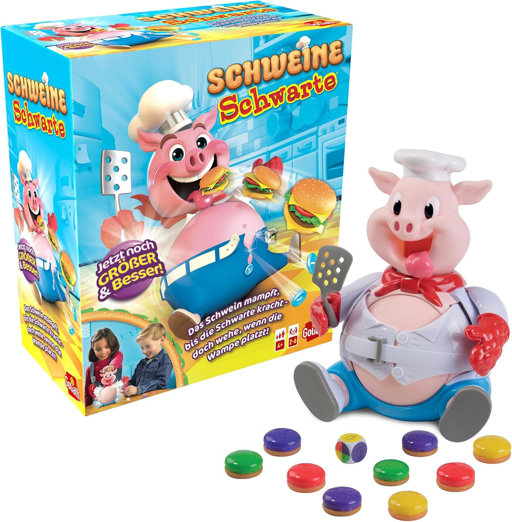 Goliath Pigskin - Zábavná desková hra pro děti 4+ Nakrmte prasátka a vyhněte se explozi jejich břicha, společenská hra pro 2-6 hráčů, zábava s přáteli a rodinou