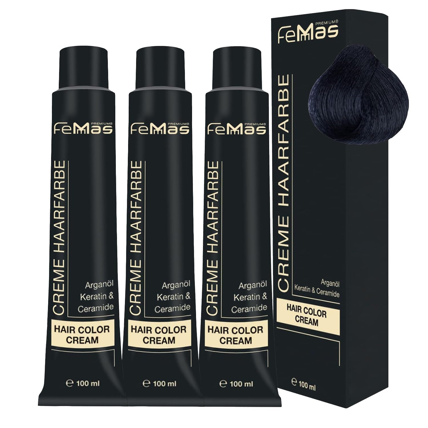 FemMas Hair Colour Pure & Mix Red I Cremă profesională cu ulei de argan, keratină și ceramide I Ca o vopsea de păr permanentă sau nuanță pentru rezultate radiante, de lungă durată I 100 ml