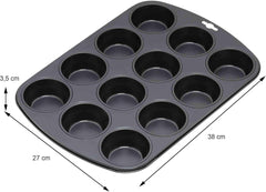 Originální Kaiser Inspiration Muffinform-Set 2-Teilig, Muffinblech Mit Xmas Papierbackförmchen Für 12 Muffins, 38 X 27 Cm, Cupcake Form Antihaftbeschichte, Schwarz Formy a plechy na pečení Naty Shop