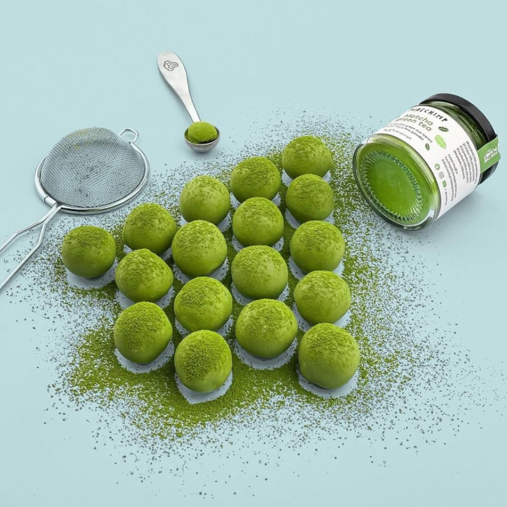 Pudră de matcha Purechimp de calitate ceremonială 50 g. Pudră de ceai 100% pură din culturi umbrite pentru latte, infuzii și rețete. Borcan reciclabil. Bogat în antioxidanți.