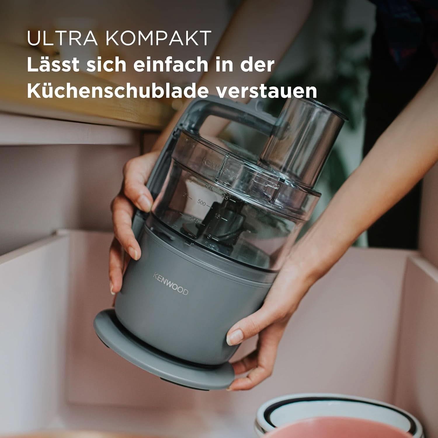 Kenwood Multipro Go FDP22.130GY, Kompakt-Küchenmaschine Nur 30Cm Hoch, Zum Schneiden, Reiben, Pürieren Und Teig Kneten, Express-Serve, 1,3 l Arbeitsbehälter, 650 W, Blau Mother and Child Naty Shop