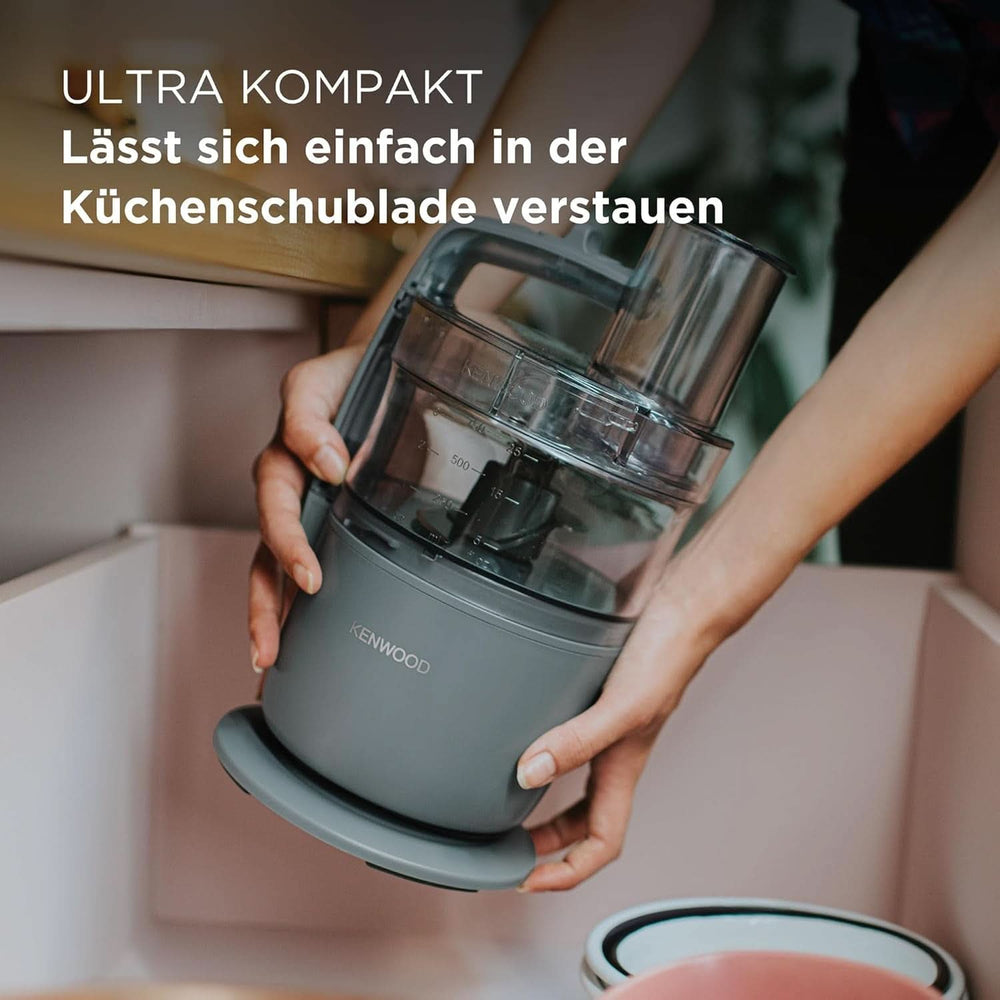 Kenwood Multipro Go FDP22.130GY, Kompakt-Küchenmaschine Nur 30Cm Hoch, Zum Schneiden, Reiben, Pürieren Und Teig Kneten, Express-Serve, 1,3 l Arbeitsbehälter, 650 W, Blau Mother and Child Naty Shop