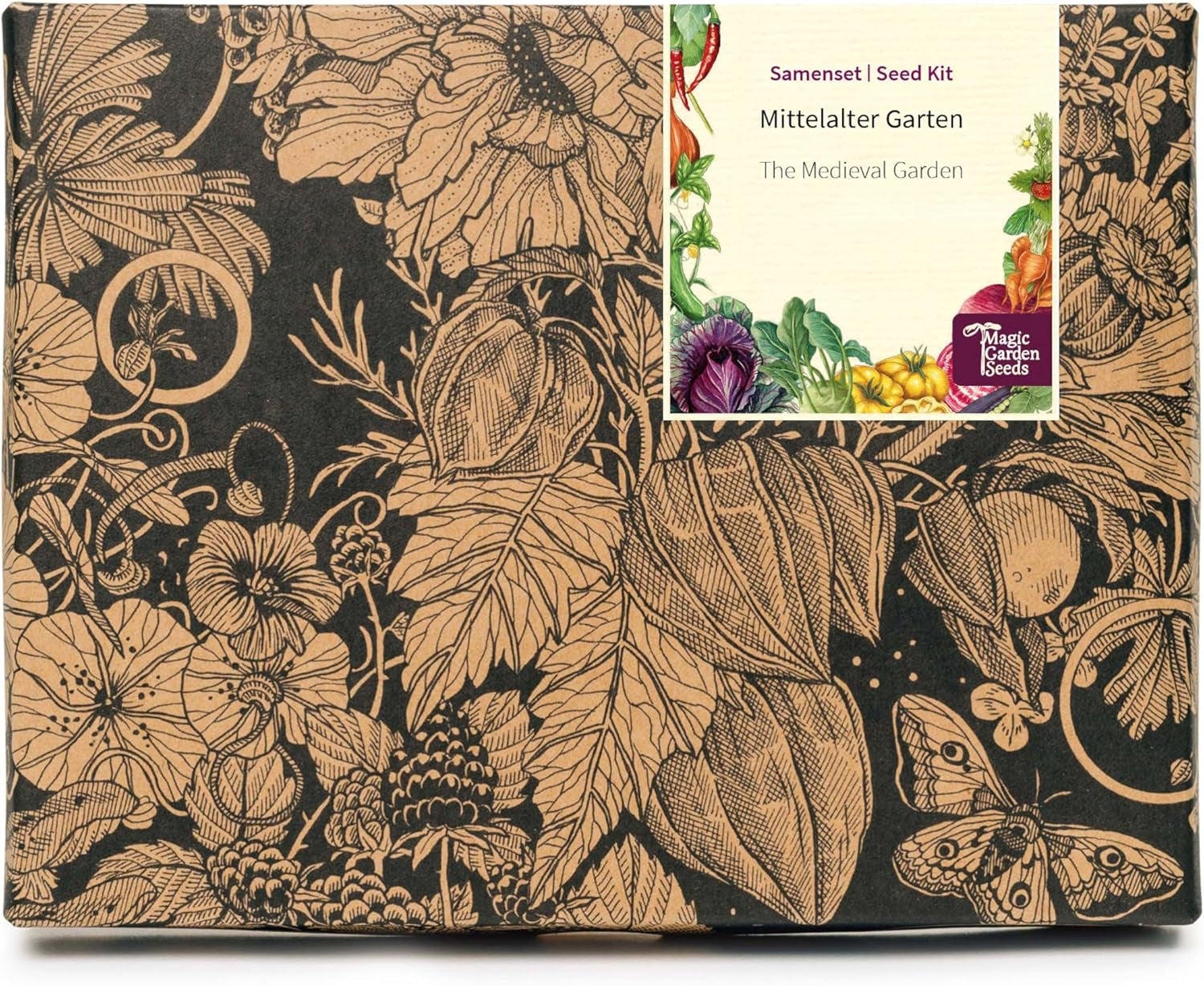 Magic Garden Seeds - Mittelalter Garten - Samen Geschenkset Mit 7 Pflanzen Für Den Mittelalterlichen Garten - Anzuchtset Mit Pfefferminze, Weinraute, Liebstöckel, Mangold, Pastinaken, Mispel, Einkorn
