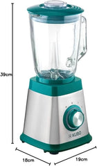 Mixér Aus Glas, 1000 W, 4 Geschwindigkeiten, 1,5 L, 6 Klingen Aus Edelstahl, Eiswürfelfunktion Kitchen Naty Shop