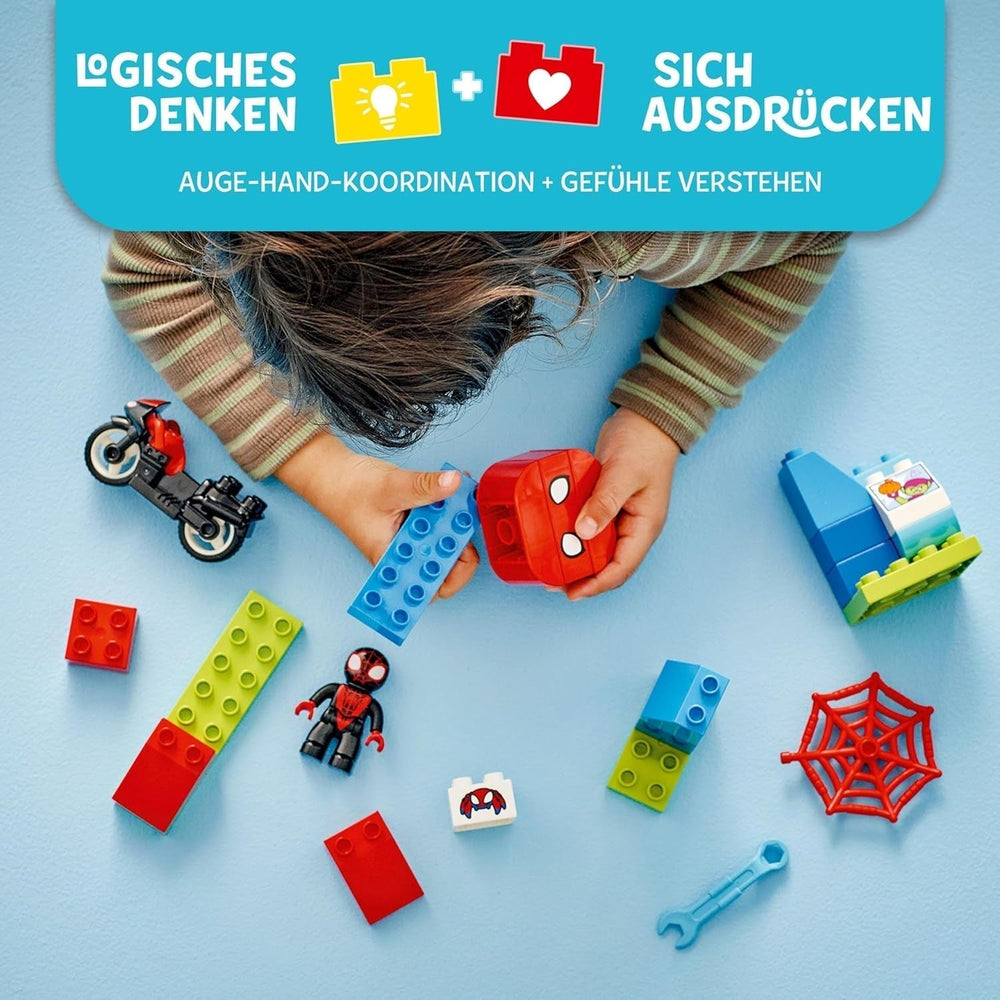 LEGO DUPLO Marvel Spins Motorcycle Adventure, Fantasy Playset pro televizní seriál Spidey a jeho super přátelé, vzdělávací hračka ke stavění a přestavbě pro děti od 2 let 10424 Stavebnice Besuche den LEGO-Store
