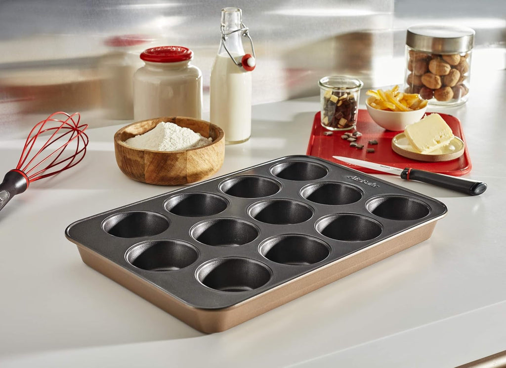 Tefal Airbake J2555014 Muffinform, Antihaftbeschichtung, Karbonstahl, Braun, 29 X 41 Cm Matrite si tavi pentru copt Naty Shop