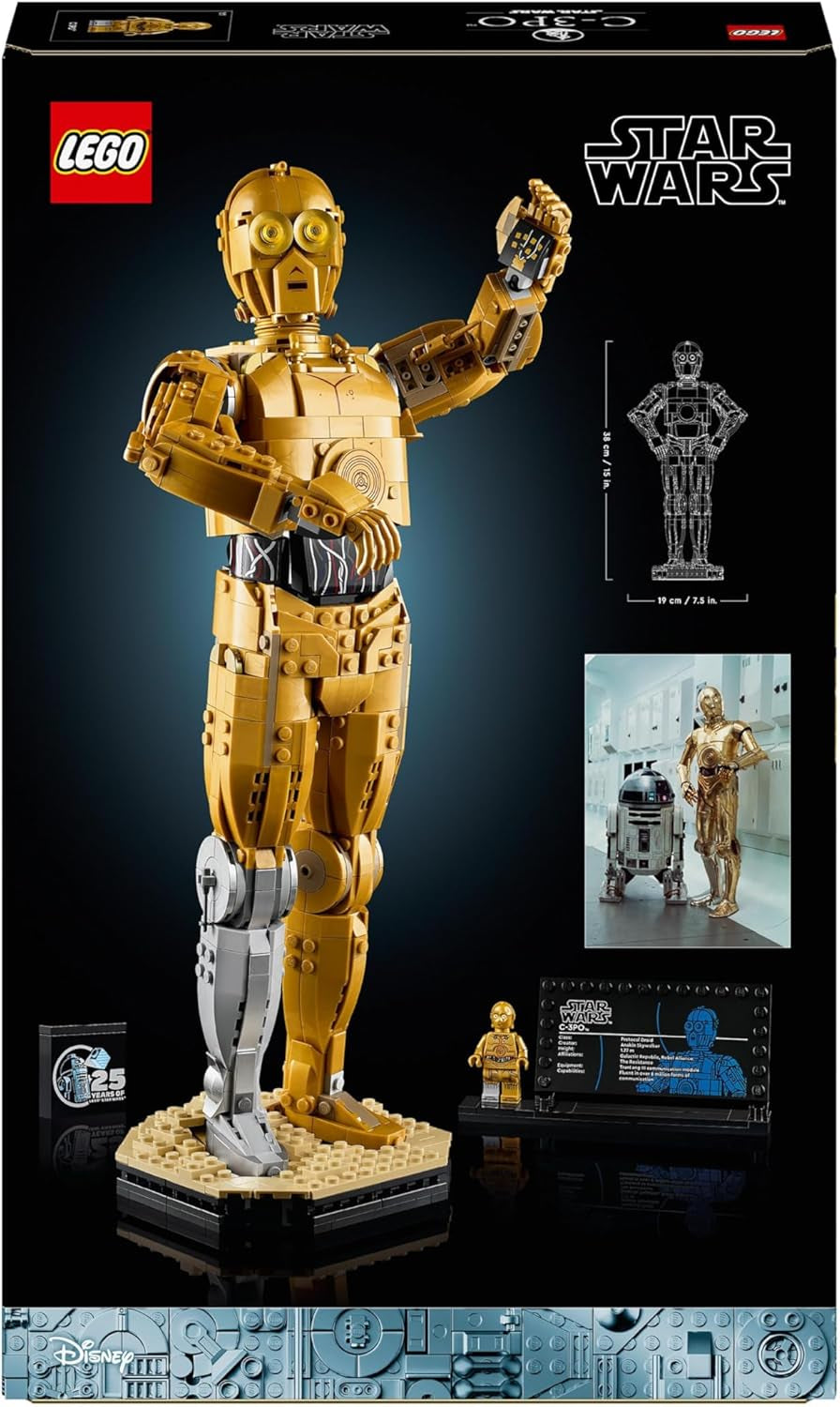 LEGO Star Wars C-3PO B, sestavitelný droid, model ke sbírání, sestavení a vystavení, tip na nostalgický dárek pro dospělé a fanoušky, sběratelský kousek, fantasy sada 75398 stavebnice Besuche den LEGO-Store