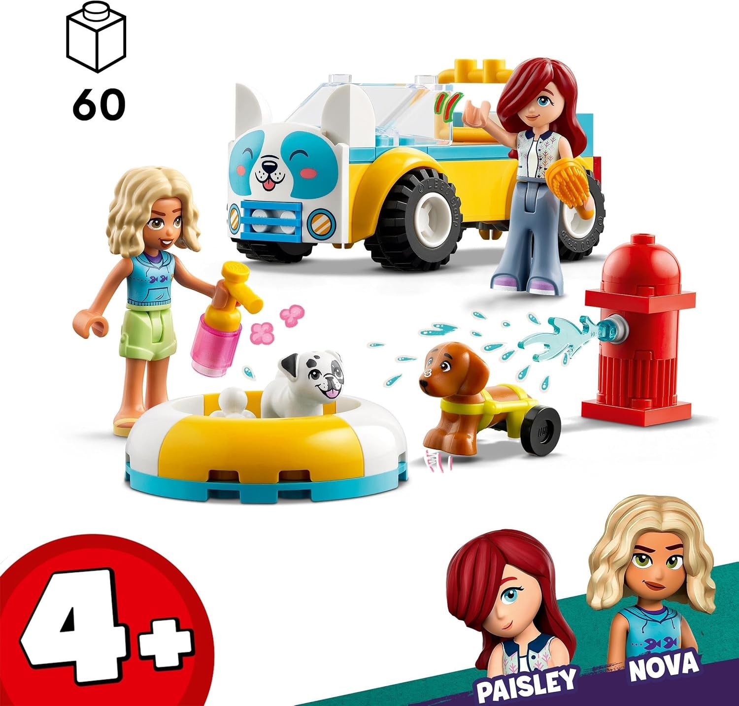 LEGO Friends Mobilní salon pro péči o psy, Hrací souprava pro předstírané zvířátko, Hračka pro děti se 2 figurkami a 2 pejsky pro dívky a chlapce od 4 let, Sada pro úpravu psů 42635 Stavebnice Beuche den LEGO-Store