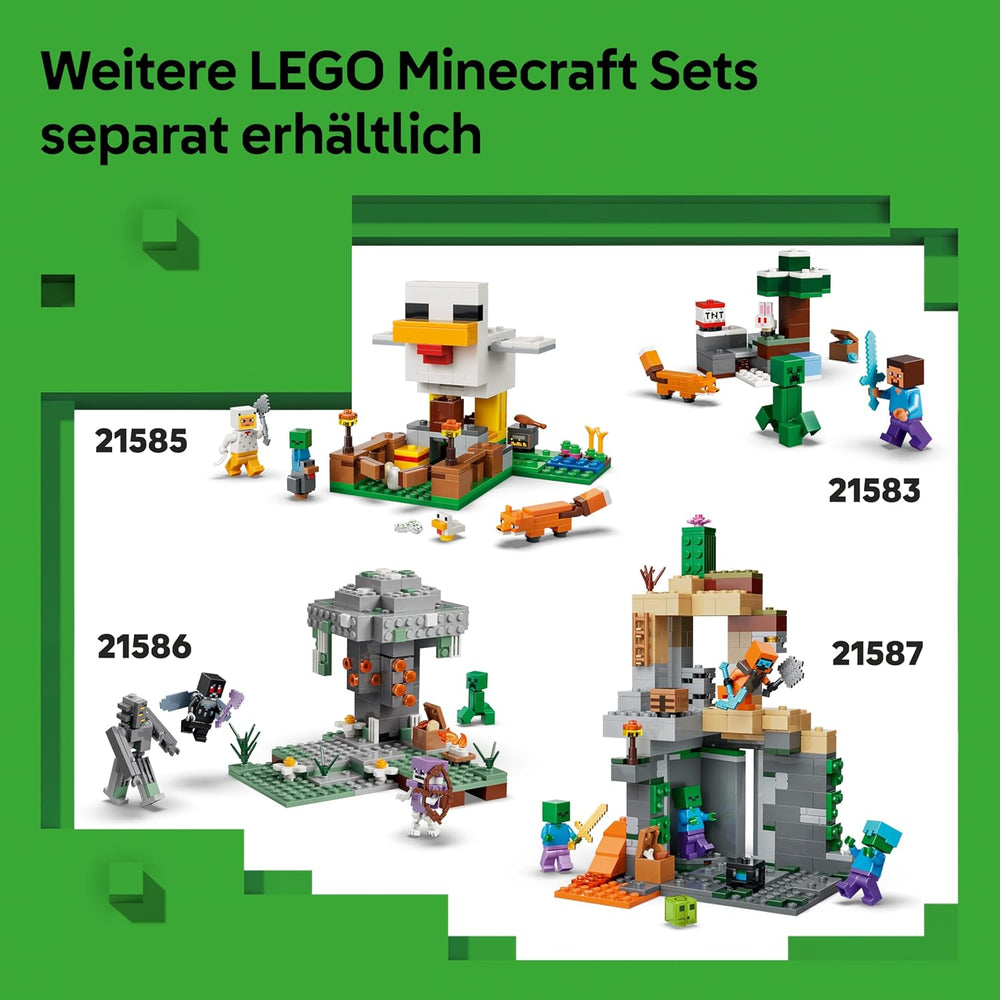 LEGO Minecraft Reise durch Nether und Endportal - Kinder Spielzeug mit Helden, Enderman and Baby Hoglin Figuren - Set s Minecraft Figur - Gamer Geschenk für Jungen und Mädchen ab 7 Jahren - 21584