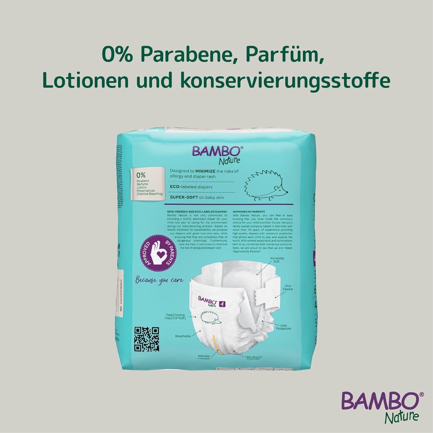 Bambo Nature plenky pro miminka, velikost 4 (7-14 kg), 144 ks, měsíční box | Prémiové plenky s vylepšenou ochranou proti úniku | Maximální pohodlí a svoboda pro aktivní děti | Dermatologicky testované plenky