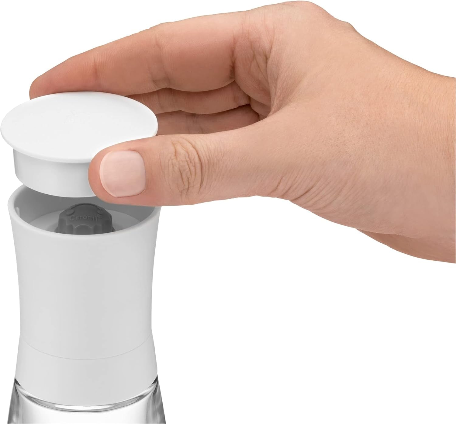 WMF Trend mlýnek na sůl nebo pepř 14 cm, bez náplně, keramický mlýnek, plastový, skleněný, bílý Mlýnky a kráječe Naty Shop