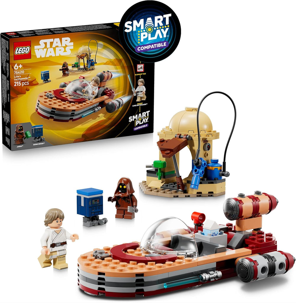 LEGO Star Wars 75420 SMART Play: Lukes Landspeeder - Kompatibilní Interaktives Spielzeug inkl. Minifigurka SMART Tag a Luke Skywalker – nápad na dárek pro chlapce, dívky a fanoušky Erwachsene od 6 Jahren
