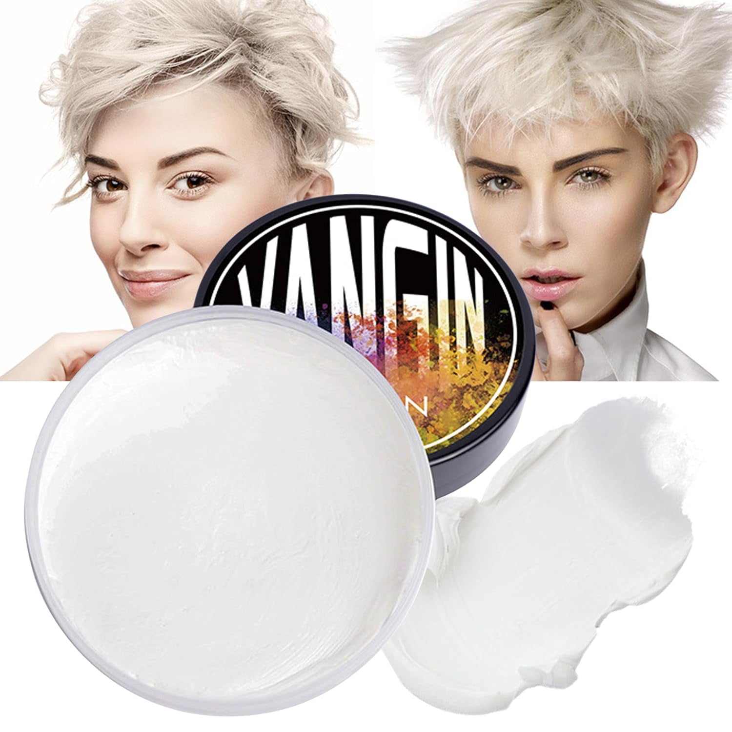 Vopsea de păr temporară verde, Styling Hair Tone pentru bărbați femei, Pomadă pentru coafură naturală, Ceară de vopsit părul pentru petreceri, Cosplay & Halloween, Crăciun, Vopsea de păr temporară cremă (100g, verde) Vopsea pentru par Naty Shop Alb 1 G (1 pachet)