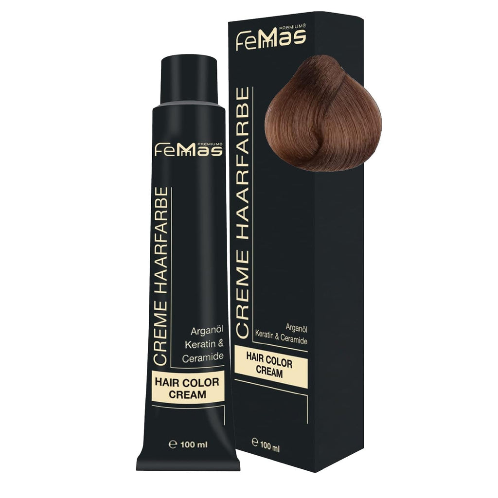 FemMas Hair Colour Pure & Mix Red I Cremă profesională cu ulei de argan, keratină și ceramide I Ca o vopsea de păr permanentă sau nuanță pentru rezultate radiante, de lungă durată I 100 ml