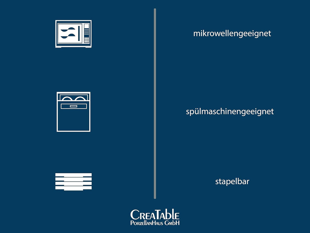 Creatable, 21016, Serie Modern Scandic Blue-Grey, 16-Teiliges Geschirrset, Kombiservice Aus Steinzeug, Spülmaschinen- Und Mikrowellengeeignet, Qualitätsproduktion Seturi vesela masa Naty Shop