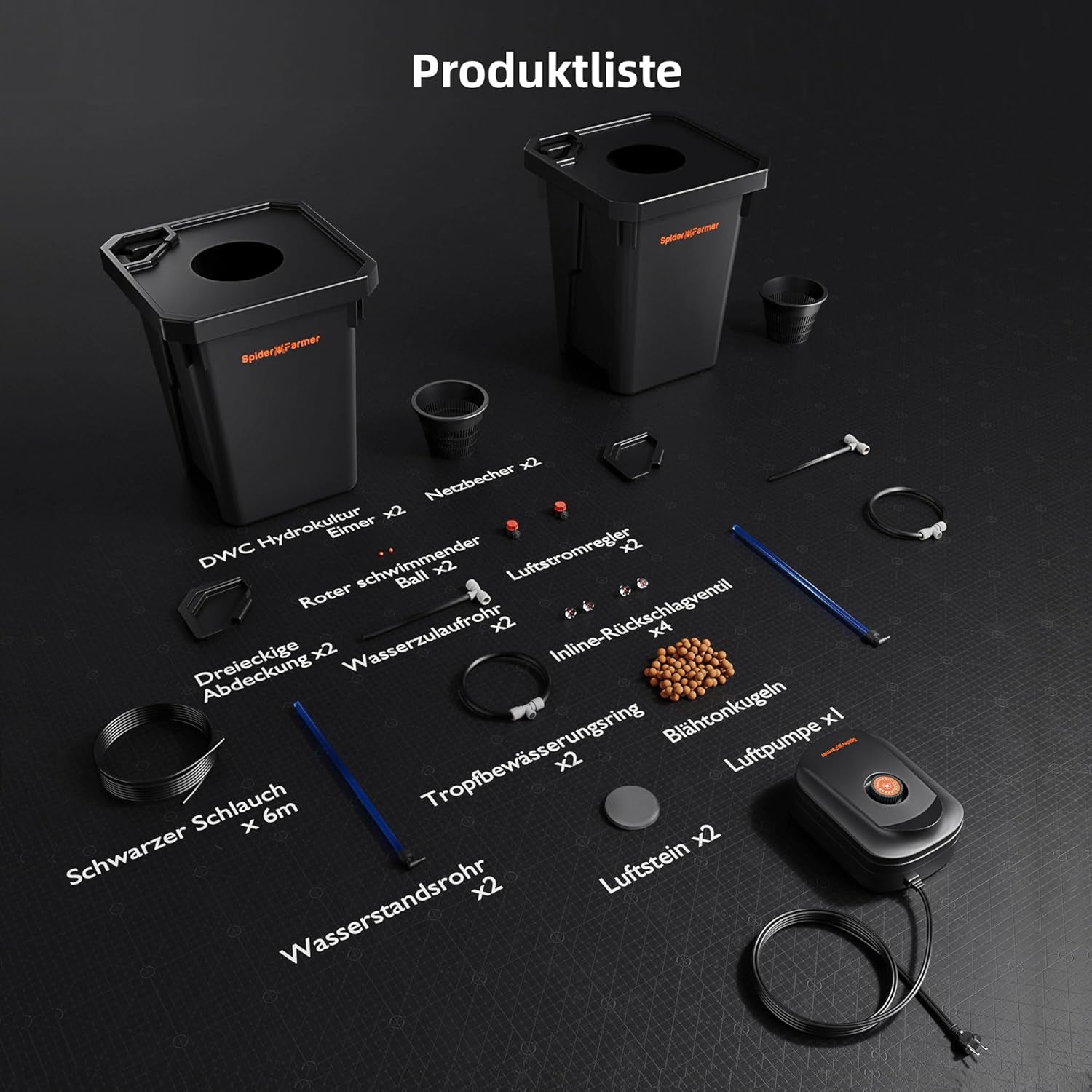 Hydroponický pěstební systém Spider Farmer DWC 27 l/7 galonů hluboká kultivace nový trojúhelníkový design víka s cirkulačním odkapávacím systémem s odkapávací sadou 8W vzduchové čerpadlo 2 kbelíky