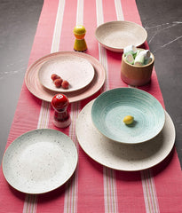 Set de veselă Pepper Bamboo pentru 6 persoane, 18 piese, porțelan, multicolor