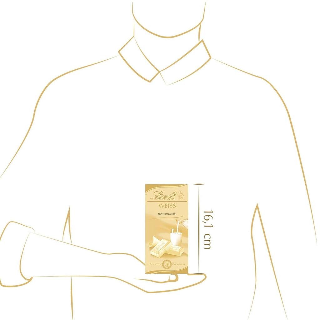 Lindt Ciocolată albă fină topită, 100 grame Bomboane de Ciocolata Naty Shop