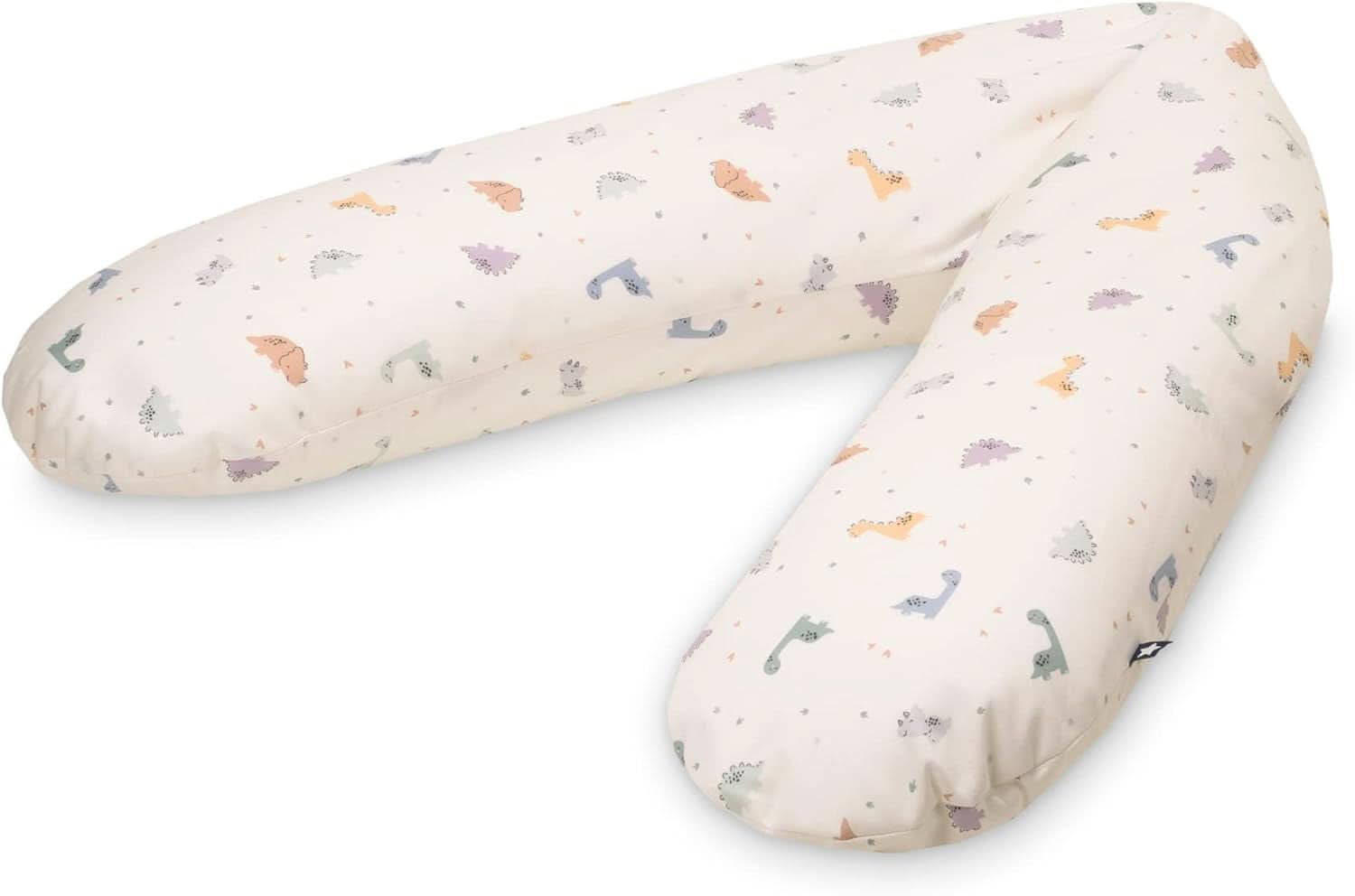 Julius Zöllner pernă de alăptare din jersey aprox. 190 cm | umplutură 42 litri microperle Eps | Fabricat în Germania | capac din jersey 100% bumbac Accesorii Hrana si Alaptare Bebe Naty Shop Dinozauri mici
