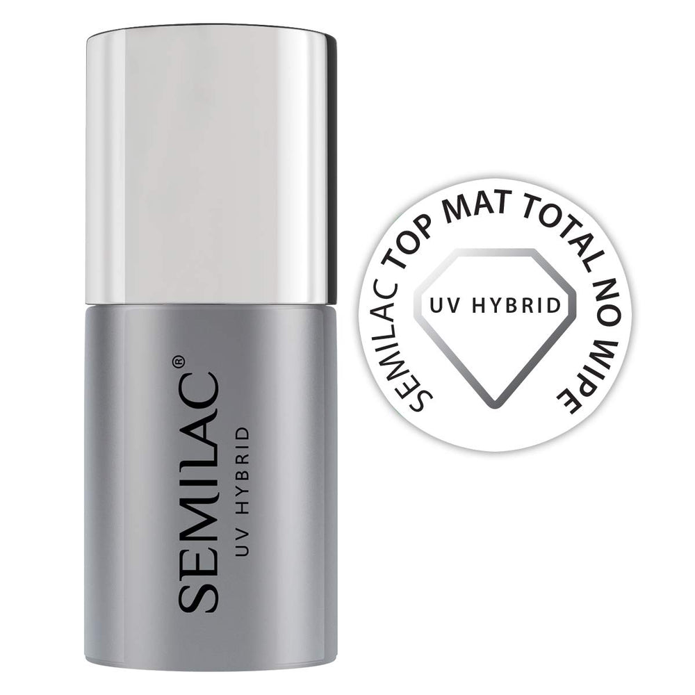 Semilac Top Coat Lak na nehty 7ml, Inovativní, UV/LED, Hybridní lak na nehty, Lesklý Finish, Chrání, Transparentní