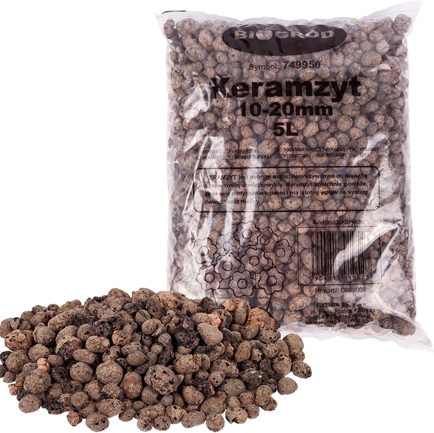 Browin 749950 Keramsit - keramzit 4 L, 10-20 mm, hnědá