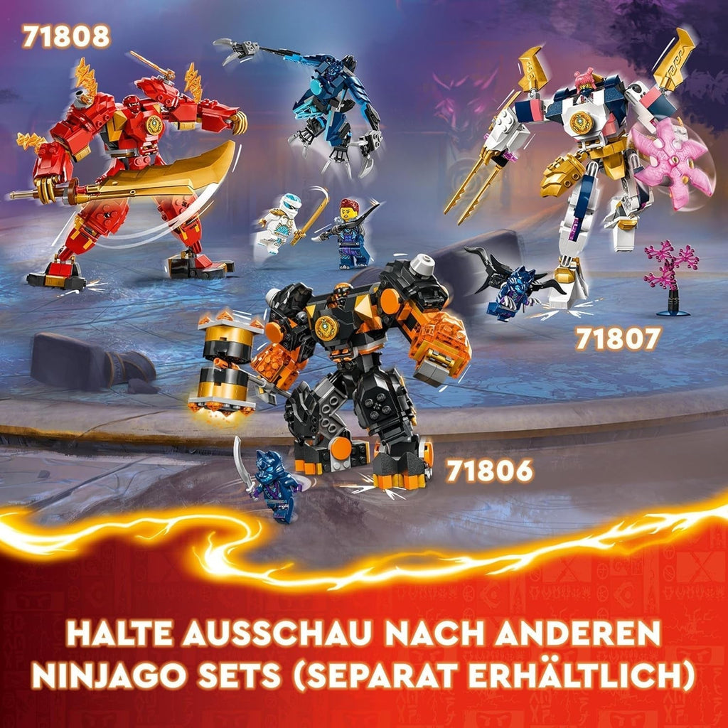 LEGO NINJAGO Kai's Fire Mech, jucărie figurină de acțiune pentru copii cu figurină mech roșie pentru personalizare, set ninja cu 4 figurine, inclusiv Kai și Zane, cadou pentru băieți și fete de 7 ani 71808 Seturi de constructie Besuche den LEGO-Store