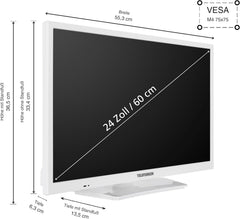 Televizor TELEFUNKEN XH24O550M-W de 24 de inci - Televizor HD-Ready cu diagonală de ecran de 60 cm și tuner triplu integrat, televizor LED alb