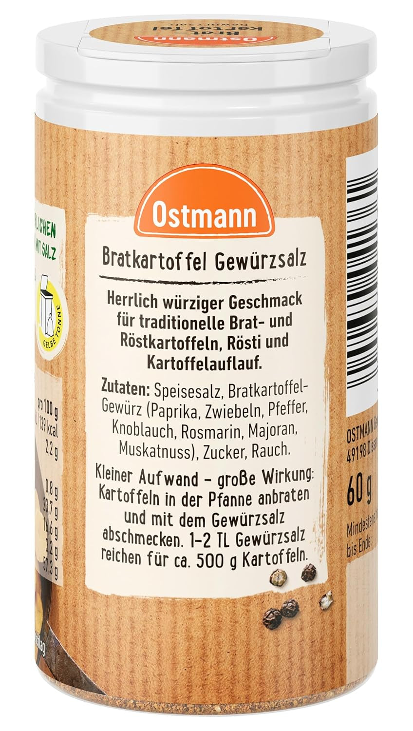 Ostmann Gewürze - Bratkartoffel Gewürzsalz | Pikant-salziges Gewürz für Kartoffelgerichte | 60 g v Der Streudose